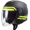 LS2, Casco jet da moto Infinity hyper black yellow, XXL
