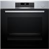 Bosch HRG532BS3 Serie 4, Forno con vapore da incasso, Display LED Touch, Funzione Air Fry, EcoClean, 15 programmi automatici, Acciaio, 60 x 60 cm