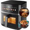 Cecotec Friggitrice ad Aria 8 Litri 2200 W max 200 °C Nero Duoheat 8000 100501