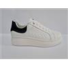 Inblu Sneakers Donna in Ecopelle Con Zeppetta e Lacci, Ienne - 014 (Bianco/Nero)