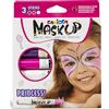 Carioca Mask Up Princess, Truccabimbi Kit per Bambine, Trucchi per la Pelle in Stick Ideali per Natale, Halloween, Carnevale e Feste - 3 Colori e 2 Tutorial - Dermatologicamente Testati