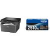 Brother DCPL2627DWXL, Multifunzione Laser B/N, 32 ppm TN2510XL Toner originale, fino a 3000 pagine