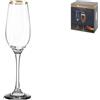 Pasabahce Confezione 6 Calici Flute Amber In Vetro Trasparente Bordo Oro Pasabahce