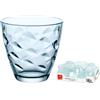 Bormioli rocco 6 Bicchieri Vetro Flora Azzurro cl 25 Bormioli Rocco