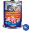 Morando 6x Miglior Gatto Barattolo 405 Grammi Bocconcini Carni Bianche