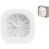 H&h Sveglia Quadrata In Gomma, ø 8 Cm, Bianco H&H
