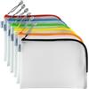 HERMA 20007 Borsa da toilette con cerniera A5, confezione da 10, trasparente (26 x 20 cm) piccola custodia con cerniera per cellulare, liquidi, trucco, spazzolino da denti, cosmetici, colori assortiti