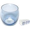 H&h Confezione 6 bicchieri acqua in vetro azzurro bubbly sky 46 cl