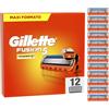 Gillette Fusion 5 Power LAMETTE DA BARBA, 12 RICAMBI da 5 Lame, Rasatura Scorrevole con Striscia Lubrificante, Fino a 1 MESE DI RASATURA con 1 Lametta
