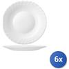 Bormioli rocco 6x Piatti In Vetro Opale Prima Bianco Frutta Cm20