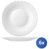 Bormioli rocco 6x Piatti In Vetro Opale Prima Bianco Piani Cm25,5
