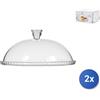 Paşabahçe 2x Piatto Patisserie In Vetro Trasparente Con Cupola Cm32X15H