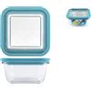 Bormioli Rocco Frigoverre Future In Vetro Trasparente Con Tappo, Quadrata Cm 12