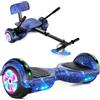 SISIGAD Hoverboard mit sitz, 6.5 Self Balancing Hover Board mit Bluetooth-Lautsprechern und LED-Lichtern für Kinder und Erwachsene (Include Sitz Hoverboard)