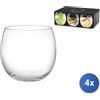 H&h 4x Confezione H&H 6 bicchieri in vetro modello Bubbly cl 46