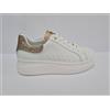 Inblu Sneakers Donna in Ecopelle con Zeppetta e Lacci, Ienne - 054 (Bianco/Plati