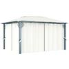 vidaXL Gazebo con Tenda 400 x 300 cm Crema Alluminio