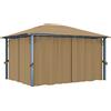 vidaXL Gazebo con Tenda 400x300 cm Grigio Talpa in Alluminio