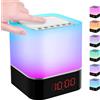 Cassa Bluetooth Luci Notturne 5 in 1 Touch Sveglia Allarme Feste Musica Sport