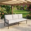 Amicasa Divano da Esterno 3 Posti in Alluminio 186x73x85 cm Grigio - Loren Amicasa