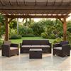 BICA Salotto da Giardino Divano 3 Posti 2 Poltrone Tavolino Marrone Nebraska 3 BICA