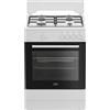 Beko Cucina a Gas 4 Fuochi Forno a Gas 60x60 cm Bianco FBG62010DW BEKO