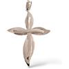 Pendente ciondolo croce realizzato oro bianco 18 KT 750