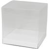F. Caruso 10 PZ Scatole Bomboniere Trasparenti PET PVC Pieghevoli 10x10x5 con Fondo Carton