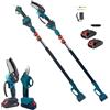 KIT POTATURA MINI MOTOSEGA 6" FORBICE CESOIA A BATTERIA CON ASTA TELESCOPICA 48v