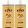 Equilibra Argan Dermo-Bagno, Gel-Doccia ad Azione Idratante, Emolliente e Vellutante, per una Pelle Pulita e Profumata, Con Olio di Argan e Glicerina, 400 ml (Confezione da 2)