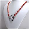 COLLANA IN ARGENTO 925 CON CORALLO PRIMA SCELTA E CAMMEO VOLTO AGLN 0126 -