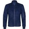 Zayn Leather Giubbotto Bomber Uomo Royal Blue Goat Scamosciato Vera Pelle MA-1 Varsity Ret...