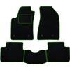 PROPOSTEONLINE Set Tappetini realizzato per MERCEDES CLK W208 anno dal 1997 al 2003 in Moquette automobilistica Made in Italy NERI bordo Verde