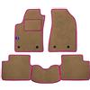 PROPOSTEONLINE Set Tappetini realizzato per RENAULT MEGANE SCENIC X-MOD anno dal 2009 al 2016 in Moquette lavabile Colore BEIGE con Logo +bordi
