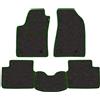 PROPOSTEONLINE Set Tappetini realizzato per MERCEDES CLK W208 anno dal 1997 al 2003 in Moquette automobilistica Made in Italy GRIGI bordo Verde