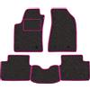 PROPOSTEONLINE Set Tappetini realizzato per RENAULT MEGANE SCENIC X-MOD anno dal 2009 al 2016 in Moquette Made in Italy GRIGI bordo Fucsia