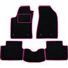 PROPOSTEONLINE Set Tappetini realizzato per MERCEDES CLK W208 anno dal 1997 al 2003 in Moquette alta qualità Made in Italy NERI c/bordo Fucsia