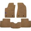 PROPOSTEONLINE Set Tappetini realizzato per ALFA ROMEO 166 anno dal 1998 al 2008 in Moquette tessuto di velluto Made in Italy BEIGE c/Logo casa