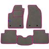 PROPOSTEONLINE Set Tappetini realizzato per MERCEDES CLK W208 anno dal 1997 al 2003 in Moquette tessuto di velluto lavabile GRIGI c/Logo bordi