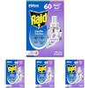 Raid Liquido Elettrico Antizanzare Comuni e Tigre, Ricarica, Fragranza alla Lavanda, Confezione Da 4 Ricarica da 36ml, 60 Notti
