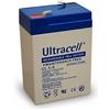 Ultracell BATTERIA AL PIOMBO ERMETICA 6V 4,5Ah 5Ah 5.0Ah adatta per LAMPADE DI EMERGENZA
