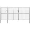vidaXL Cancello per Giardino in Acciaio 400x150 cm Argento
