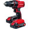 Einhell (TG. 3/8_pollice) Einhell 2x1,3 Ah TC-CD 18-2 Li Trapano a Batteria, 12 W, Rosso