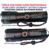 TORCIA LED TATTICA PROFESSIONALE ZOOM 150000 LUMEN 80000W RICARICABILE CASA/AUTO