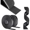 AiQInu Feltro Adesivo Forte Biadesivo, Sistema Di Fissaggio Hook & Loop, Nastro Adesivo A Strappo Per Tessuto DIY, 10m x 16mm, Nero, Classico, Nylon