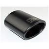 Ulter Sport NX10B - Terminale di scarico ovale, 95 x 65 mm, lunghezza 120 mm, installazione 40-55 mm, in acciaio INOX, colore: nero