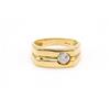 Anello da uomo in oro giallo 18 kt 750 con zircone bianco