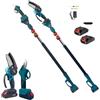 KIT POTATURA MINI MOTOSEGA 6" + FORBICE CESOIA A BATTERIA CON ASTA TELESCOPICA