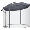 VivaGarden Ombrellone da Giardino 3x3 m Zanzariera e Base a Croce Grigio R5191CG VivaGarden