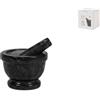 Home Mortaio In Marmo Nero Con Pestello Cm 14, Rombo